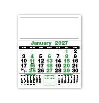 Bold Figure Headboard Calendar - Green and Black