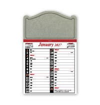 Shaped Headboard Memo Calendar - Red and Black
