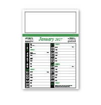 Green & Black Memo Postal Saver Calendar
