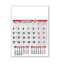 Large Wire Bound Calendar - Red and Black