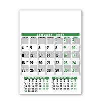 Large Wire Bound Calendar - Green and Black