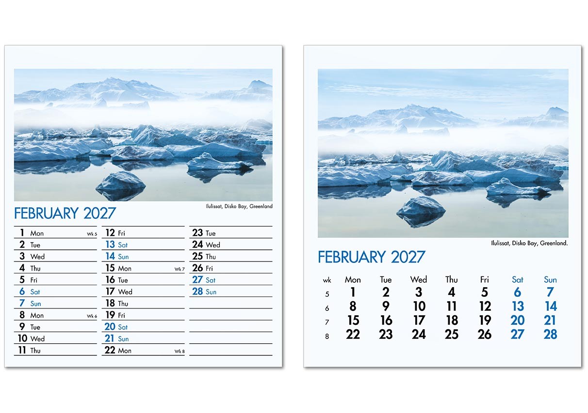 Blue Planet Mini Desk Calendar