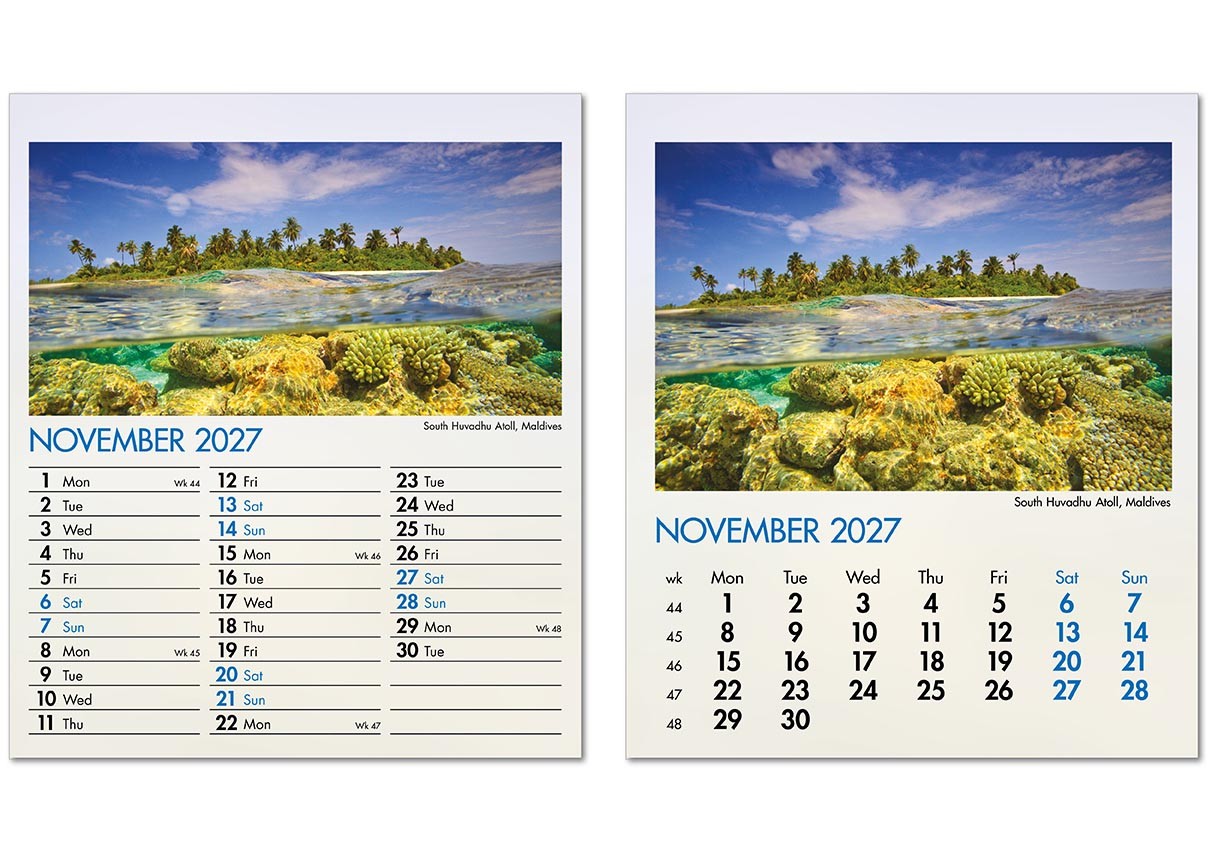 Blue Planet Mini Desk Calendar