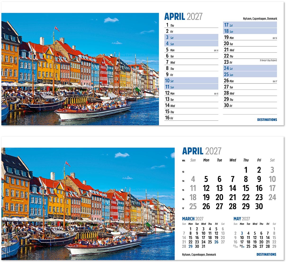 Destinations Desk Calendar