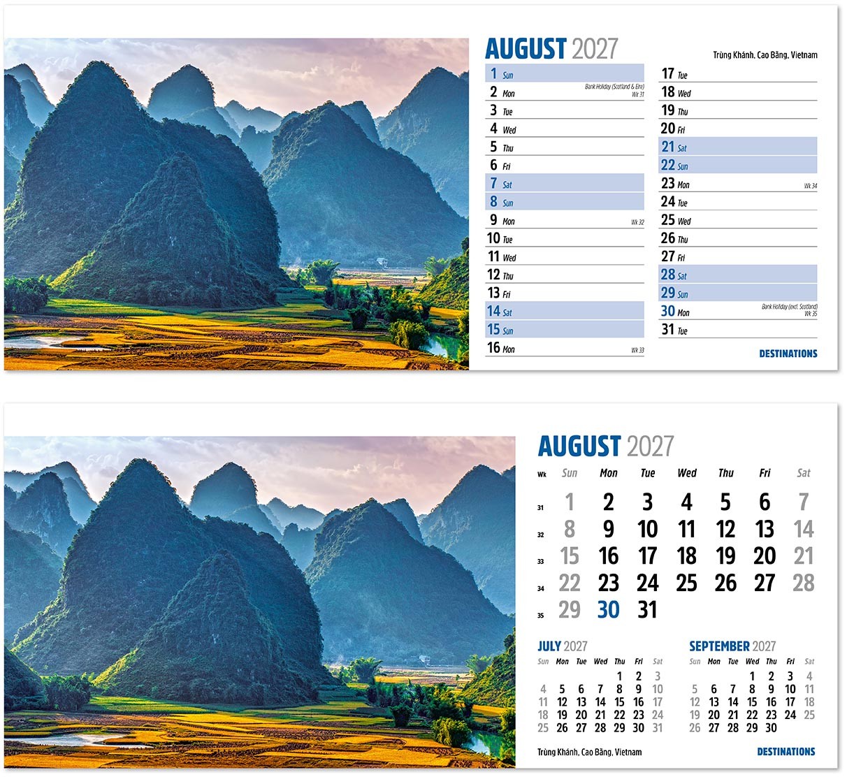 Destinations Desk Calendar