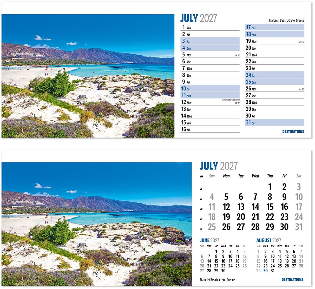 Destinations Desk Calendar