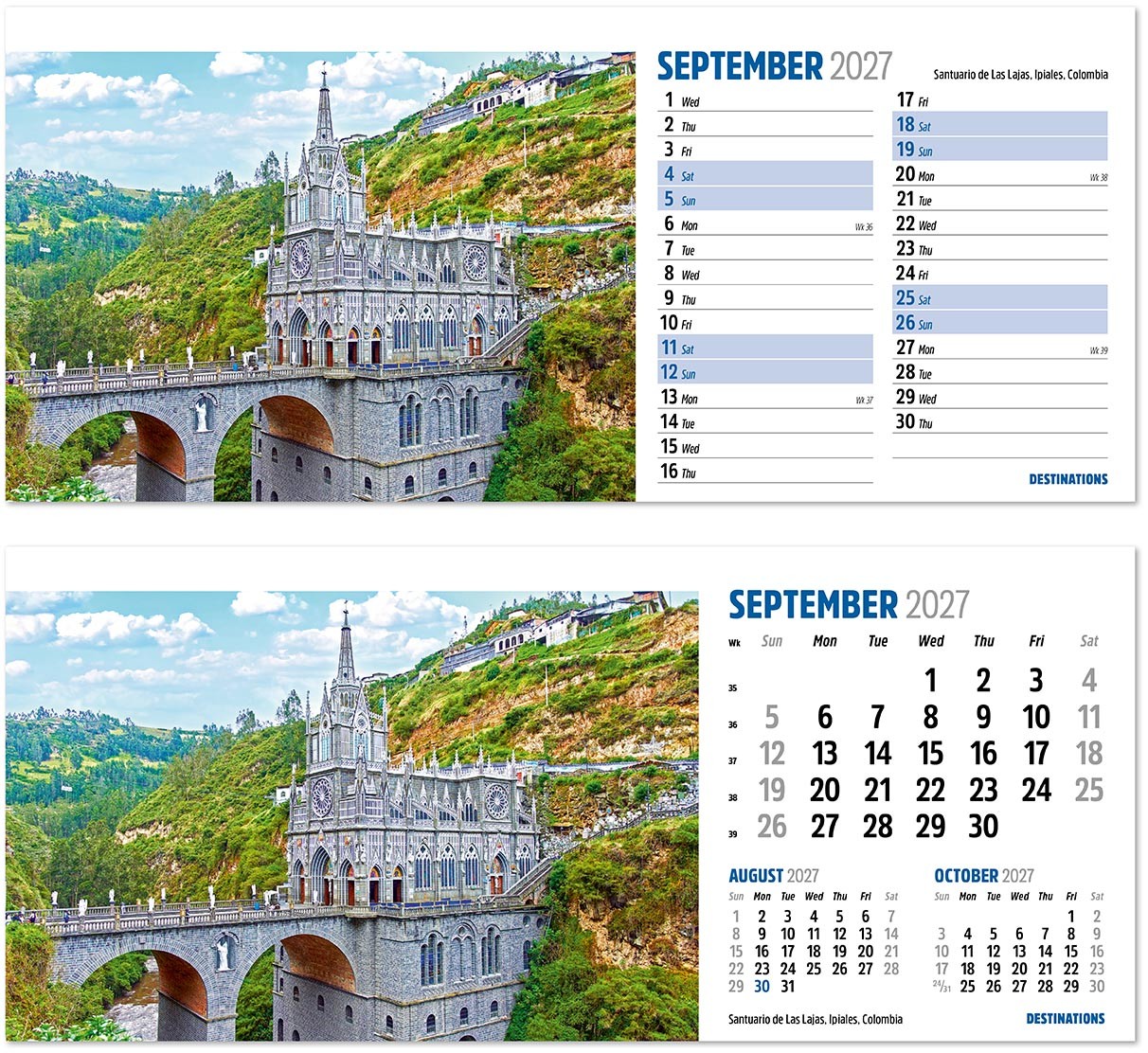 Destinations Desk Calendar