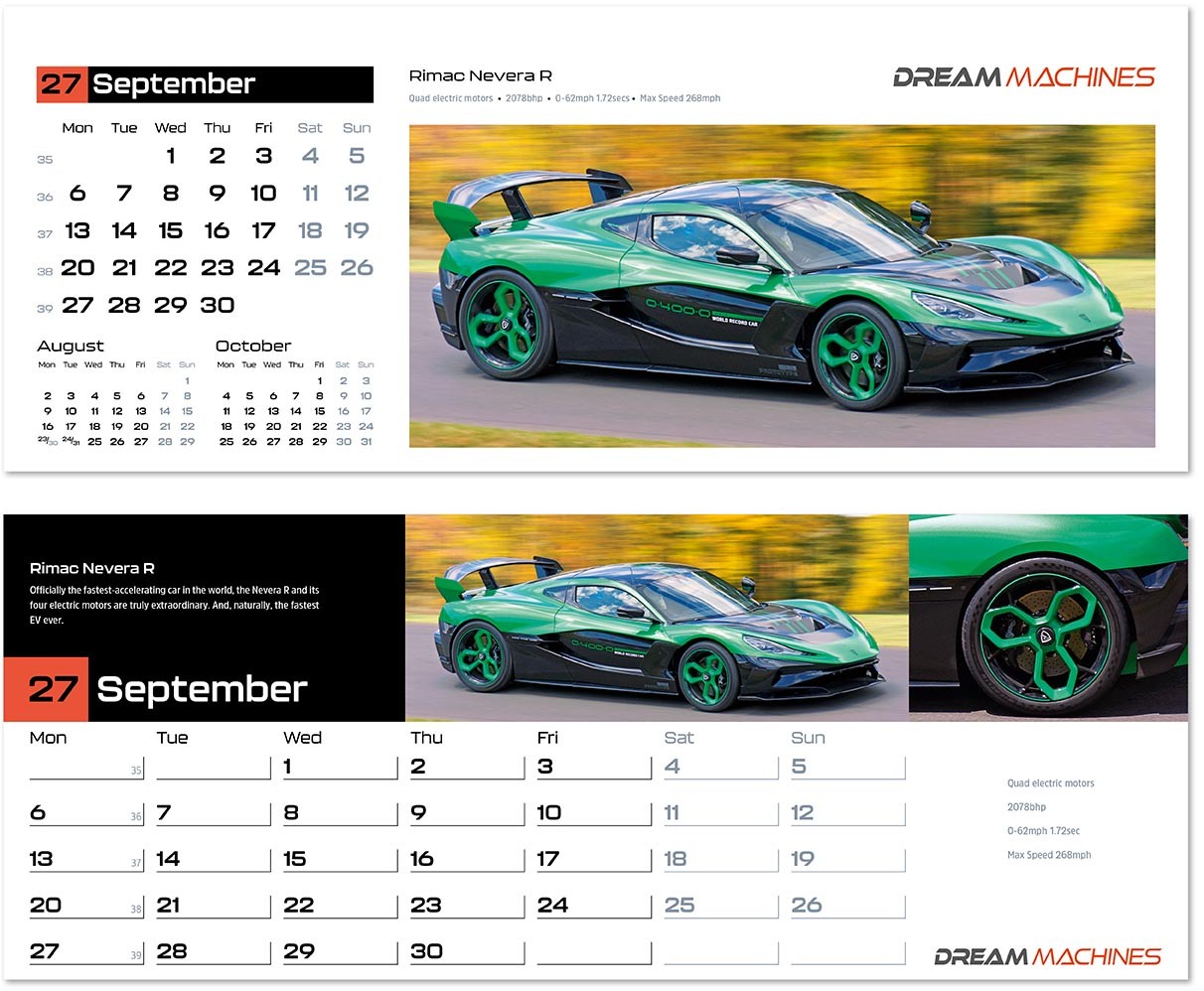 Dream Machines Note Station Desk Calendar