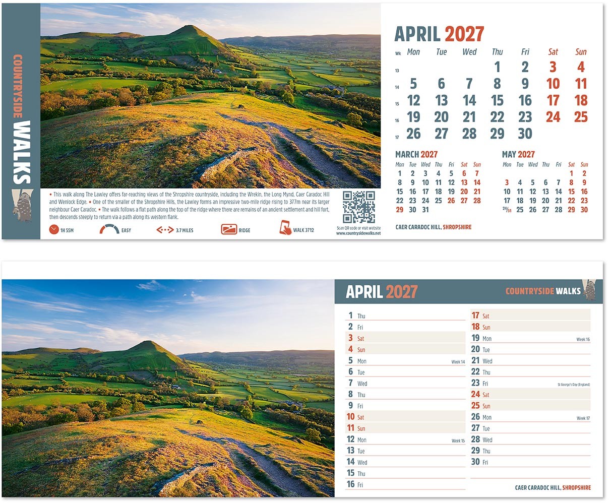 Countryside Walks Note Station Desk Calendar
