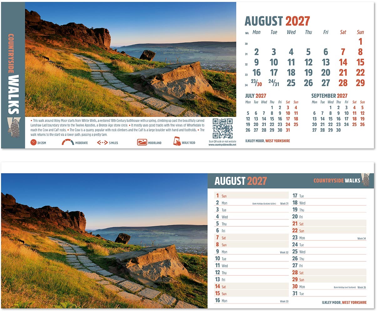 Countryside Walks Note Station Desk Calendar