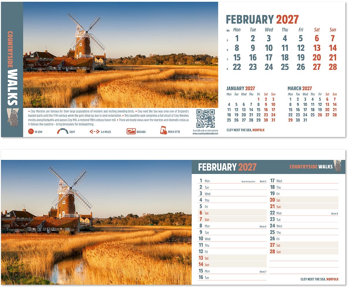 Countryside Walks Note Station Desk Calendar