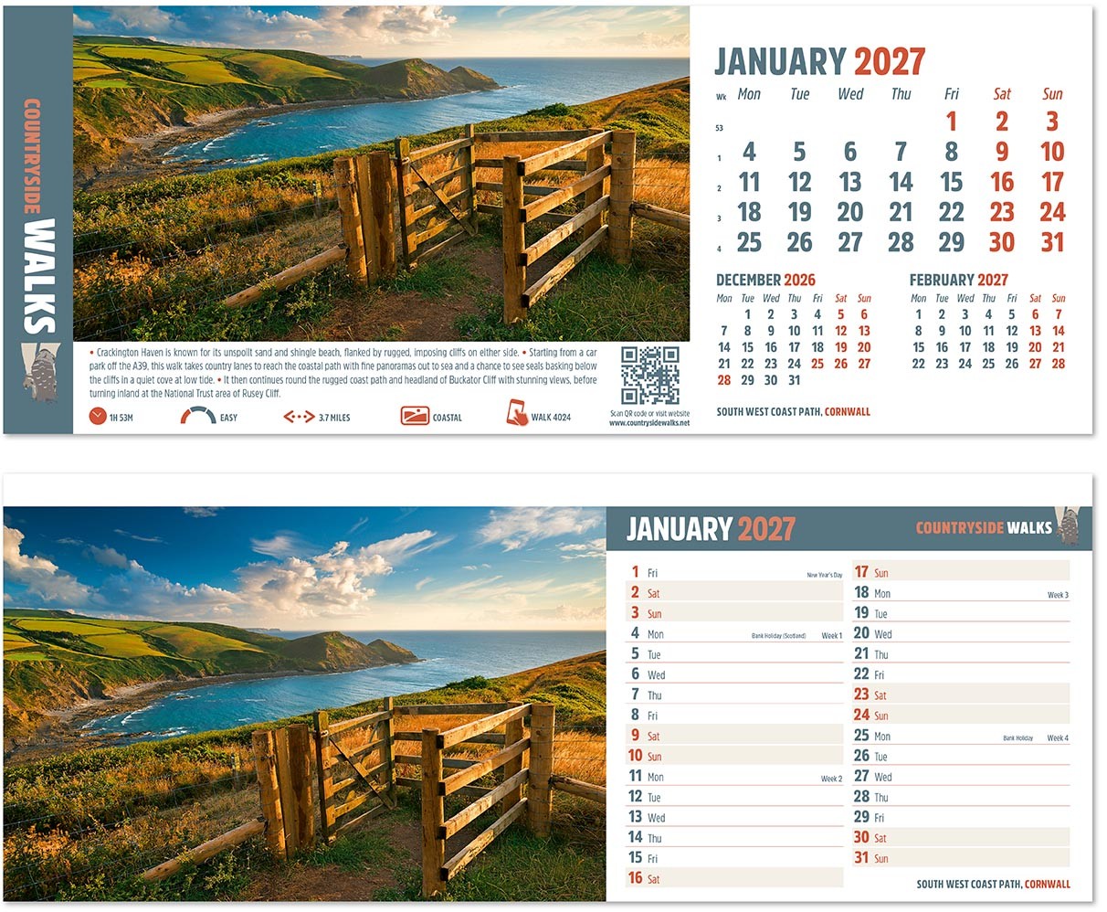 Countryside Walks Note Station Desk Calendar
