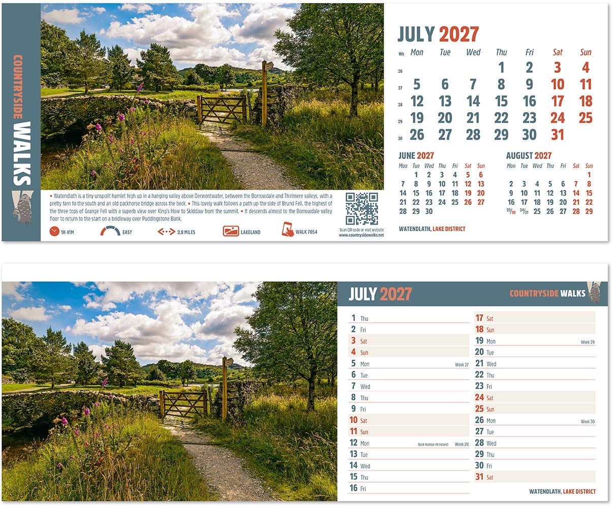 Countryside Walks Note Station Desk Calendar