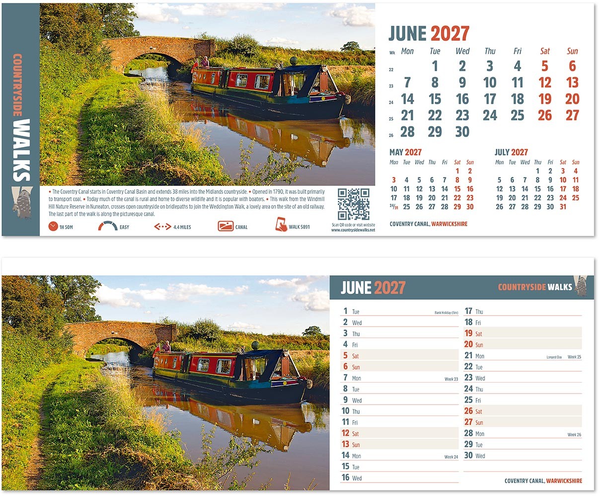 Countryside Walks Note Station Desk Calendar