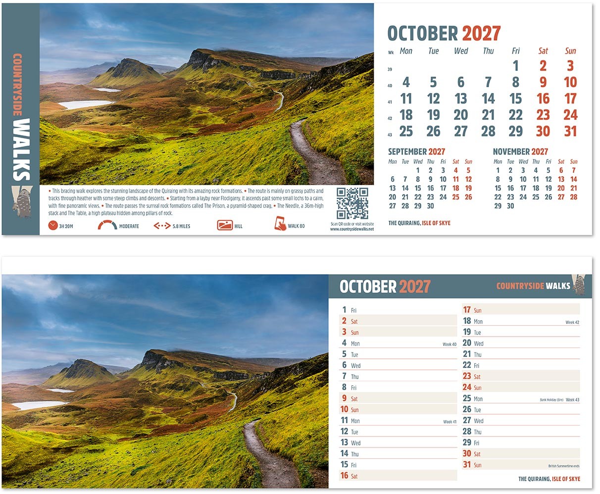 Countryside Walks Note Station Desk Calendar