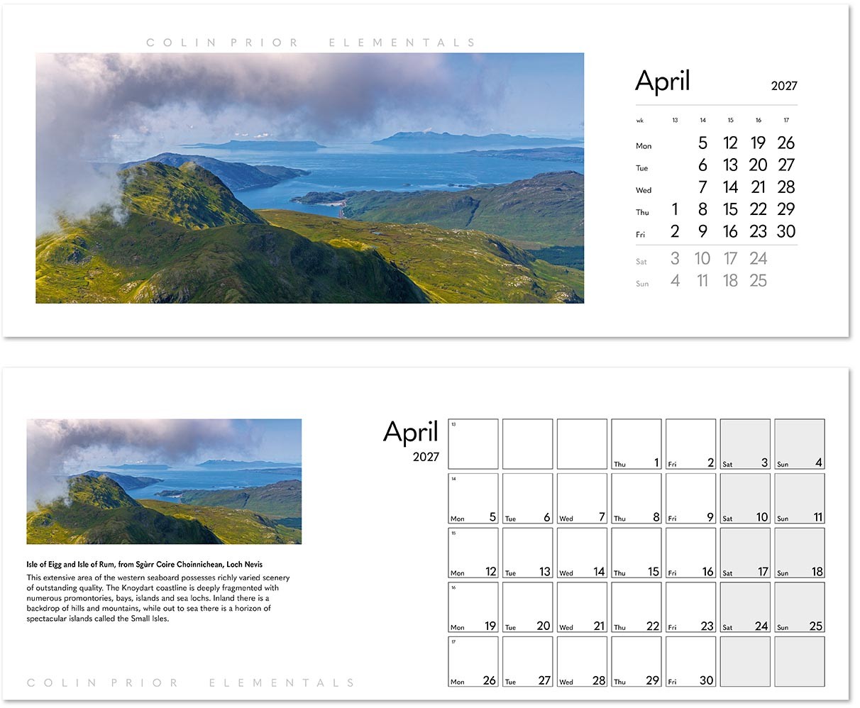 Colin Prior Elementals Premium Lined Easel Desk Calendar