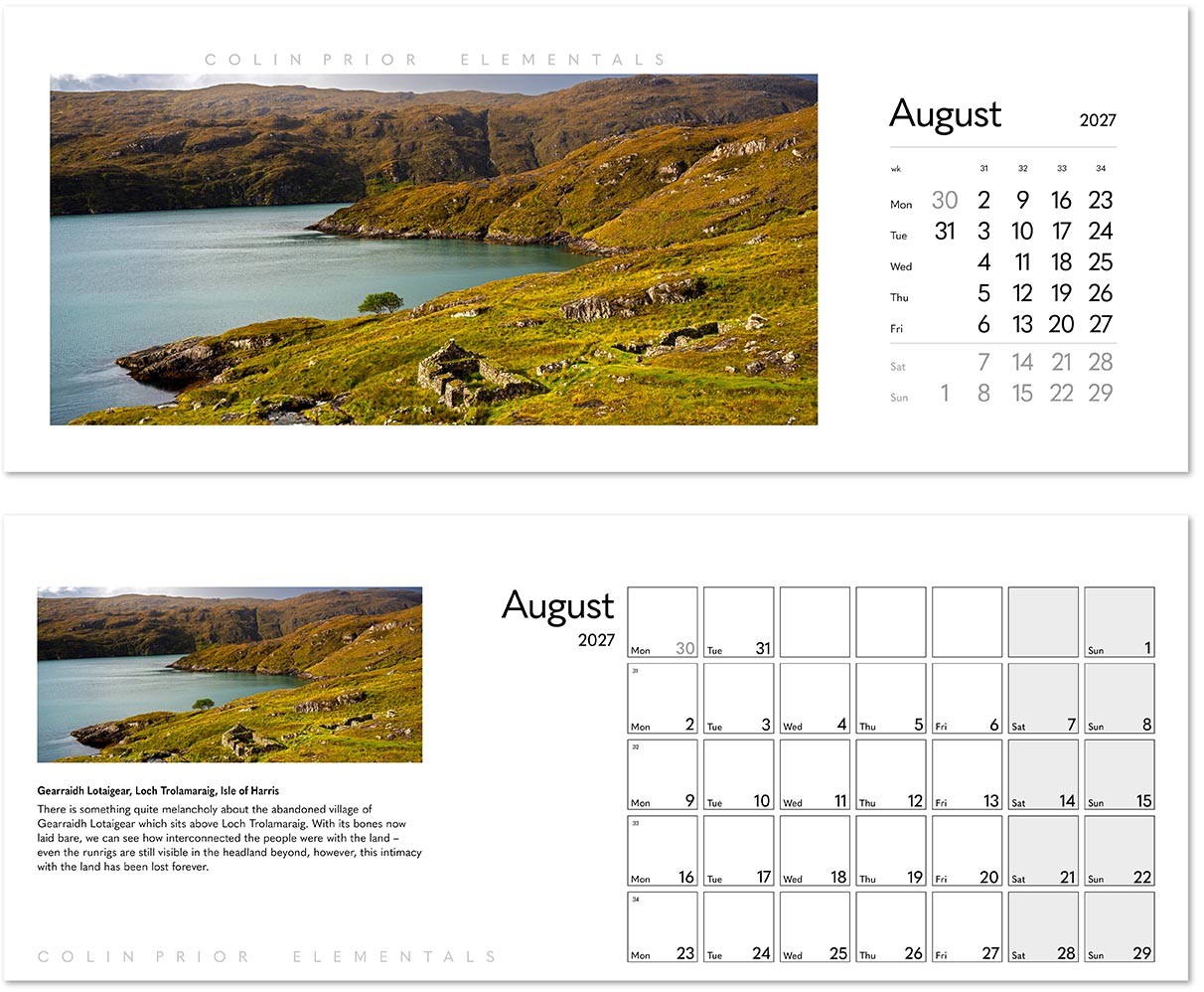 Colin Prior Elementals Premium Lined Easel Desk Calendar