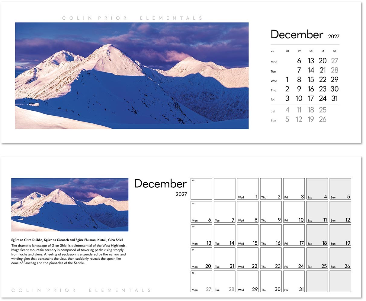 Colin Prior Elementals Premium Lined Easel Desk Calendar