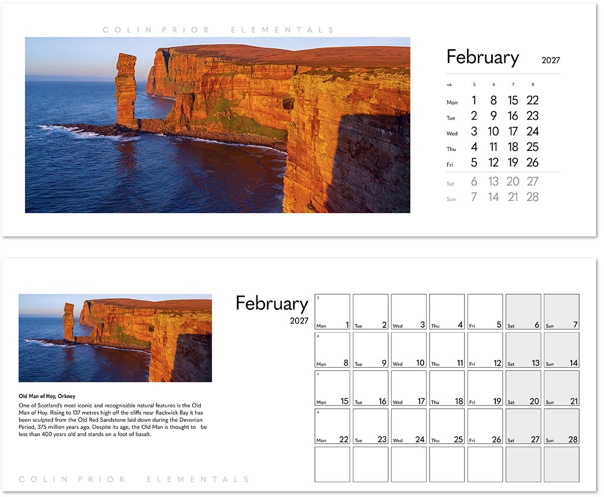 Colin Prior Elementals Premium Lined Easel Desk Calendar