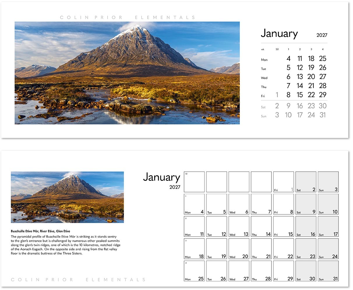 Colin Prior Elementals Premium Lined Easel Desk Calendar