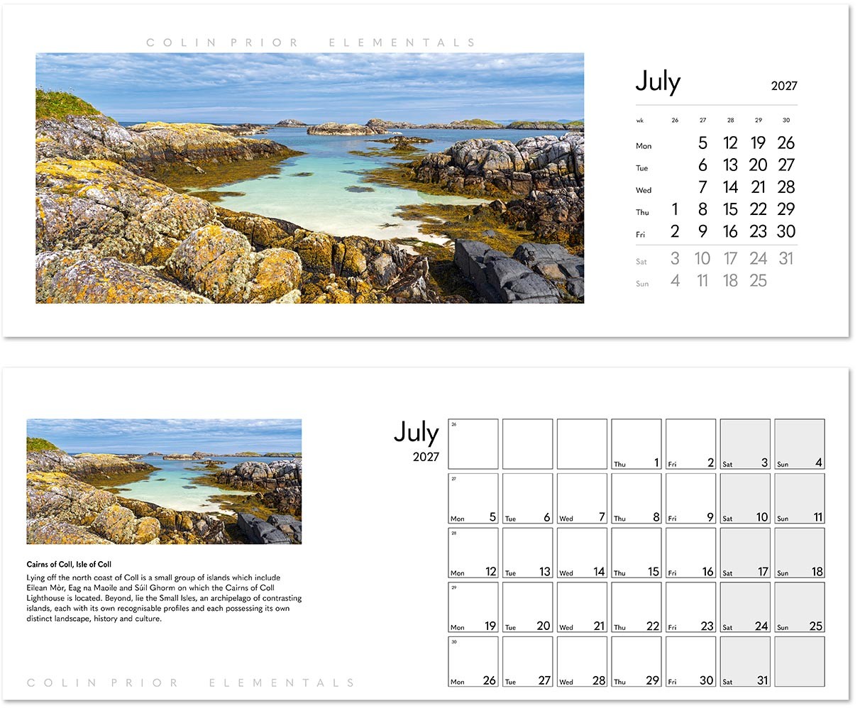 Colin Prior Elementals Premium Lined Easel Desk Calendar