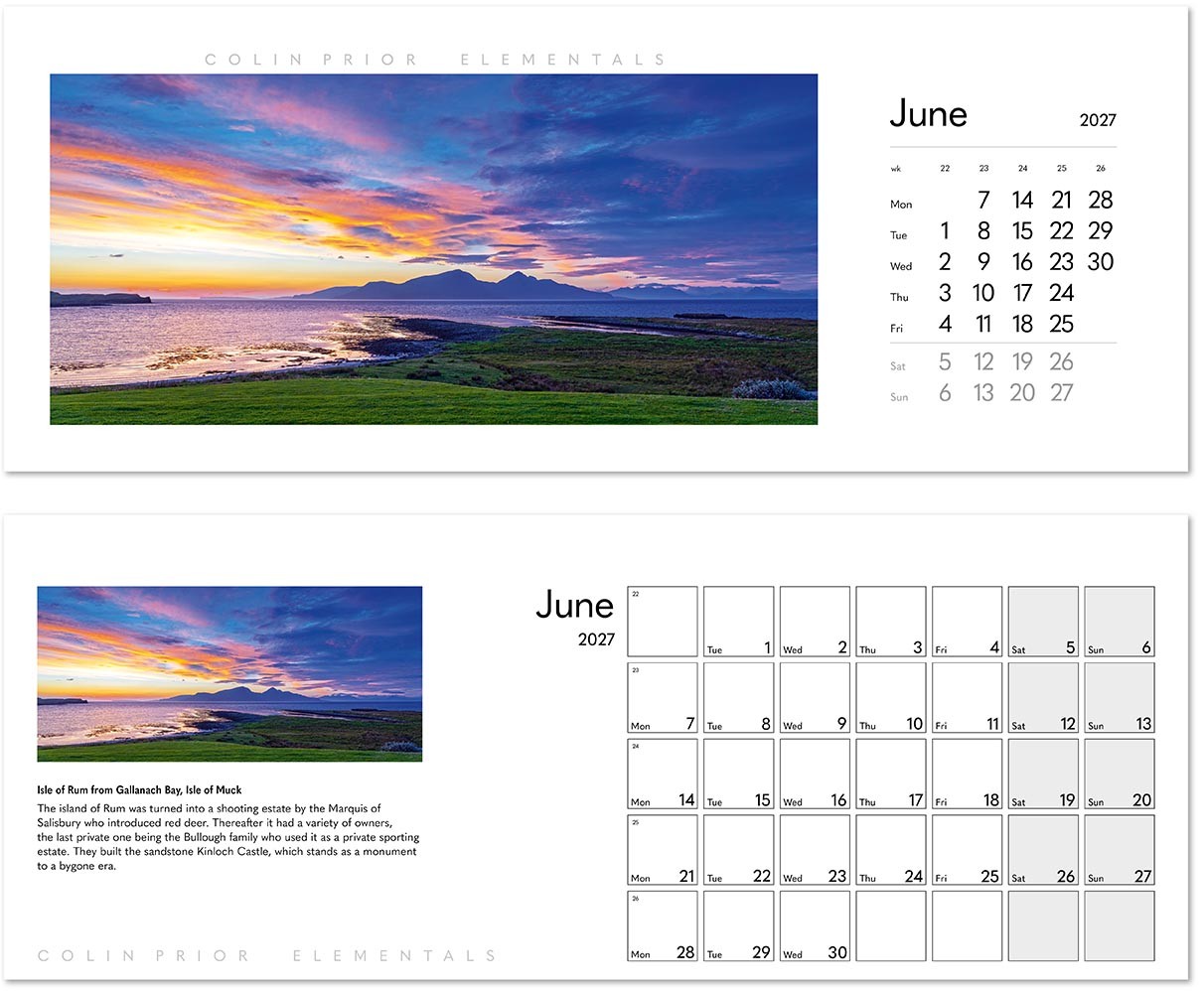 Colin Prior Elementals Premium Lined Easel Desk Calendar