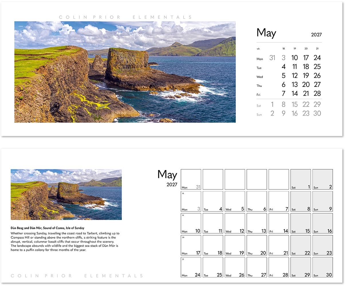 Colin Prior Elementals Premium Lined Easel Desk Calendar
