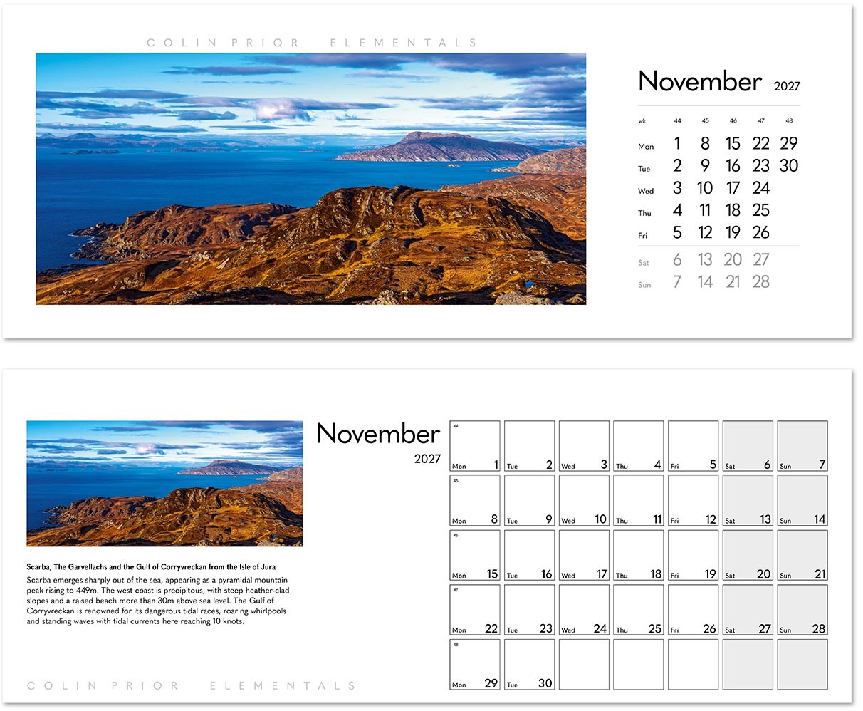 Colin Prior Elementals Premium Lined Easel Desk Calendar