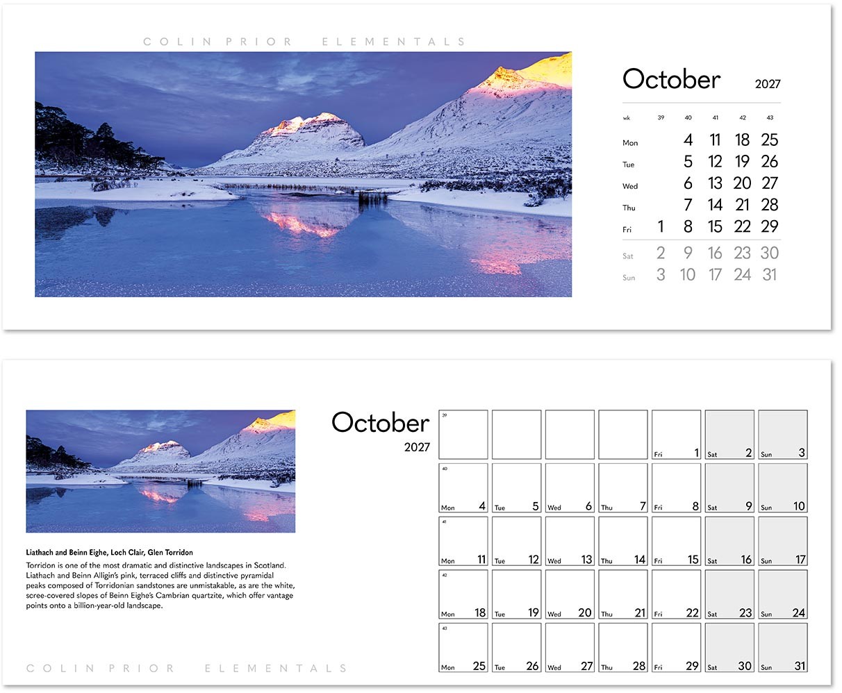 Colin Prior Elementals Premium Lined Easel Desk Calendar