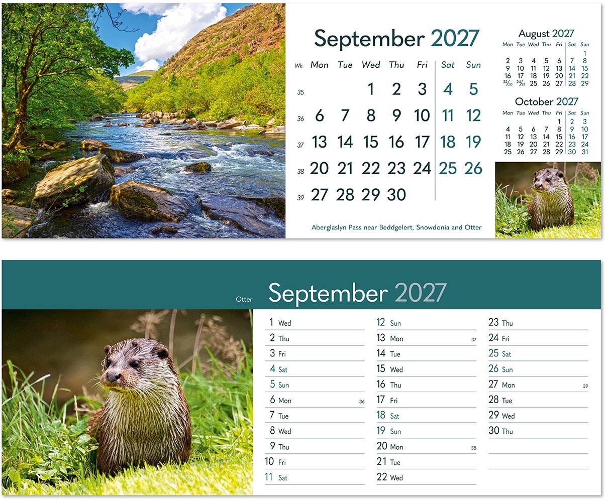 Rural Britain Note Station Desk Calendar 