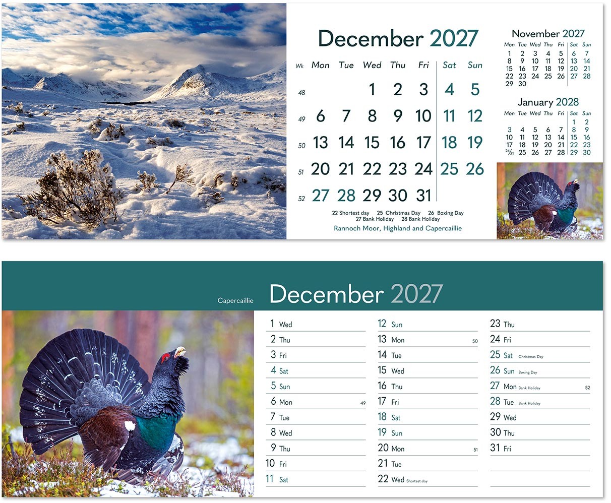 Rural Britain Premium Lined Easel Desk Calendar