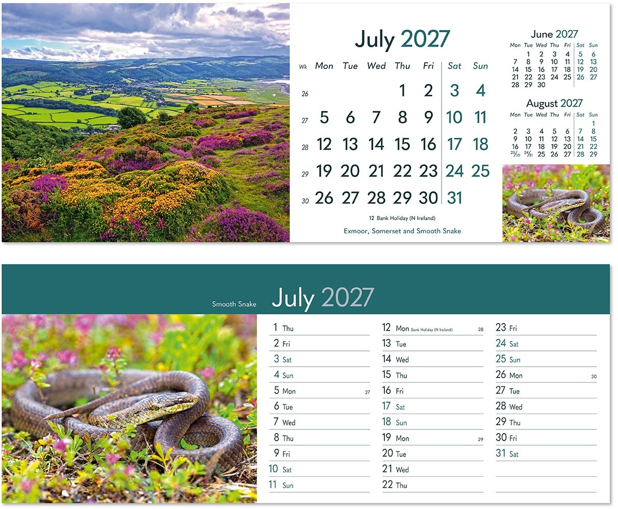 Rural Britain Premium Lined Easel Desk Calendar