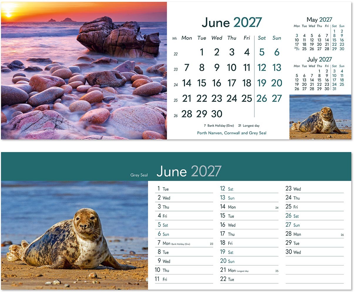 Rural Britain Premium Lined Easel Desk Calendar