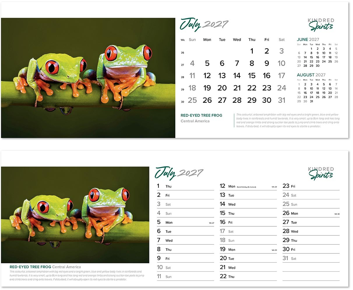 Kindred Spirits Premium Lined Easel Desk Calendar