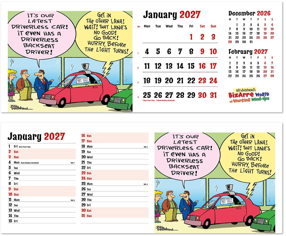 Bizarre World of Working Wind-Ups Premium Lined Easel Desk Calendar