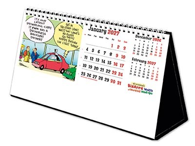 Bizarre World of Working Wind-Ups Premium Lined Easel Desk Calendar
