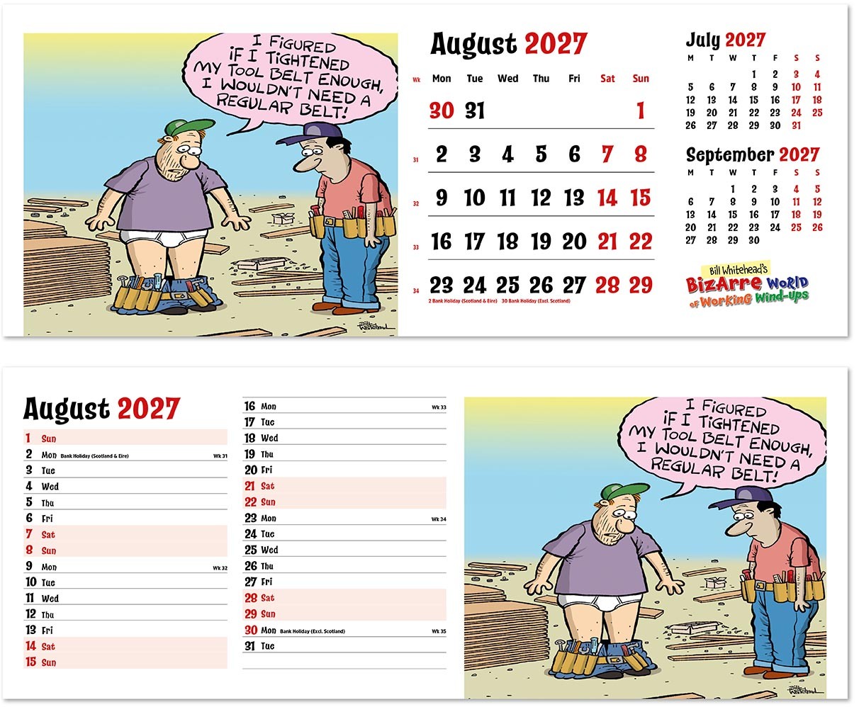 Bizarre World of Working Wind-Ups Task Station Desk Calendar