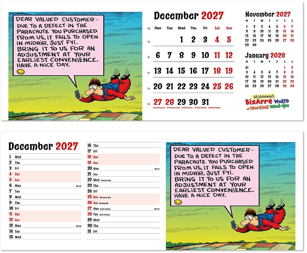 Bizarre World of Working Wind-Ups Task Station Desk Calendar