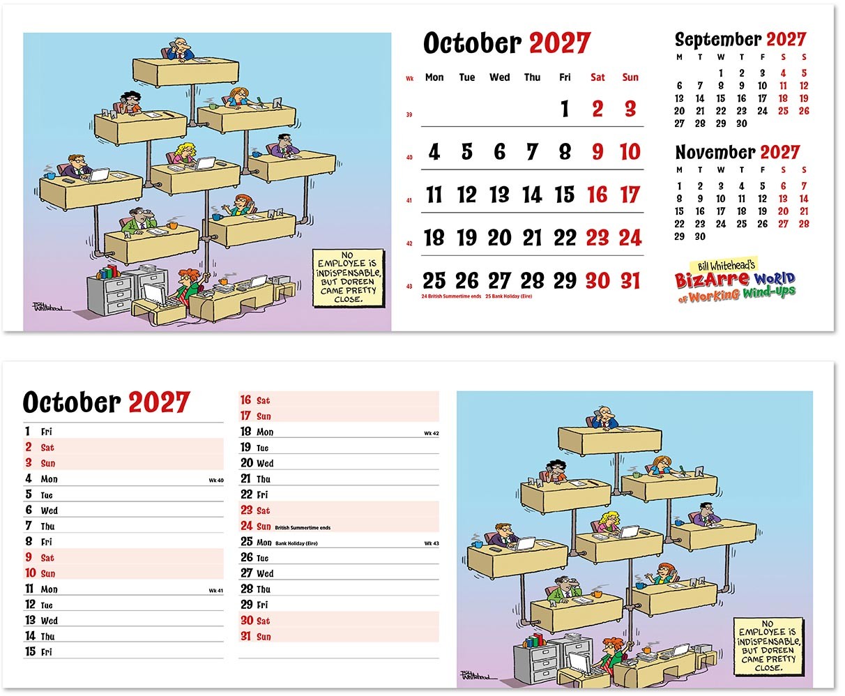 Bizarre World of Working Wind-Ups Task Station Desk Calendar