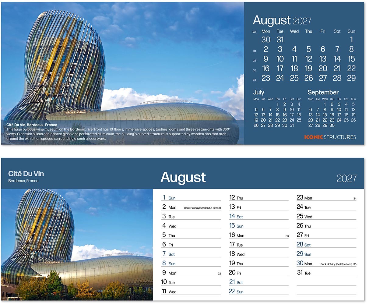 Iconic Structures Note Station Desk Calendar