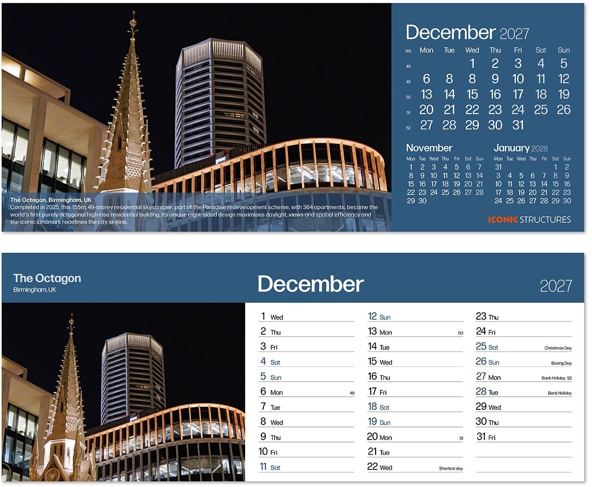 Iconic Structures Note Station Desk Calendar