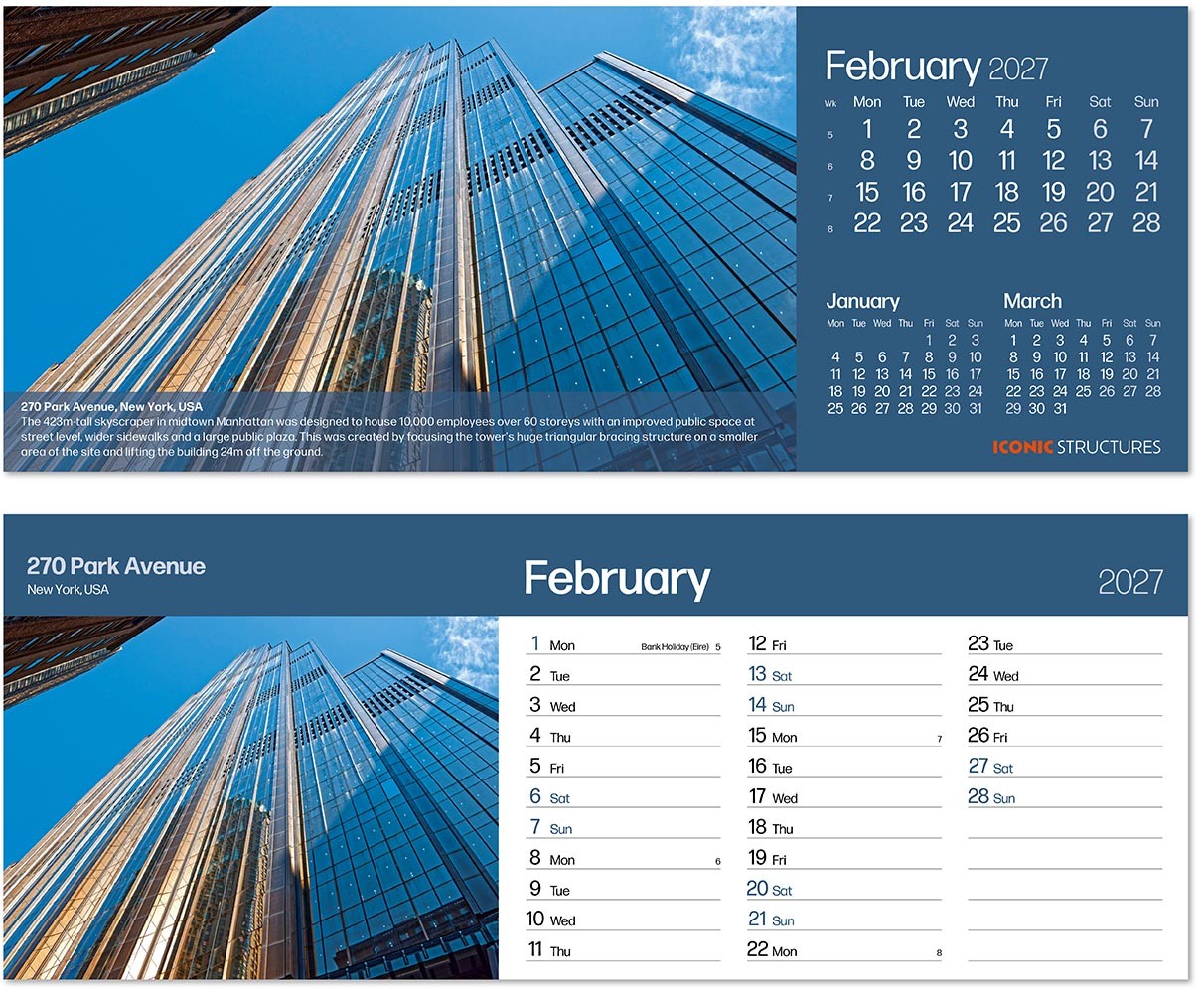 Iconic Structures Task Station Desk Calendar