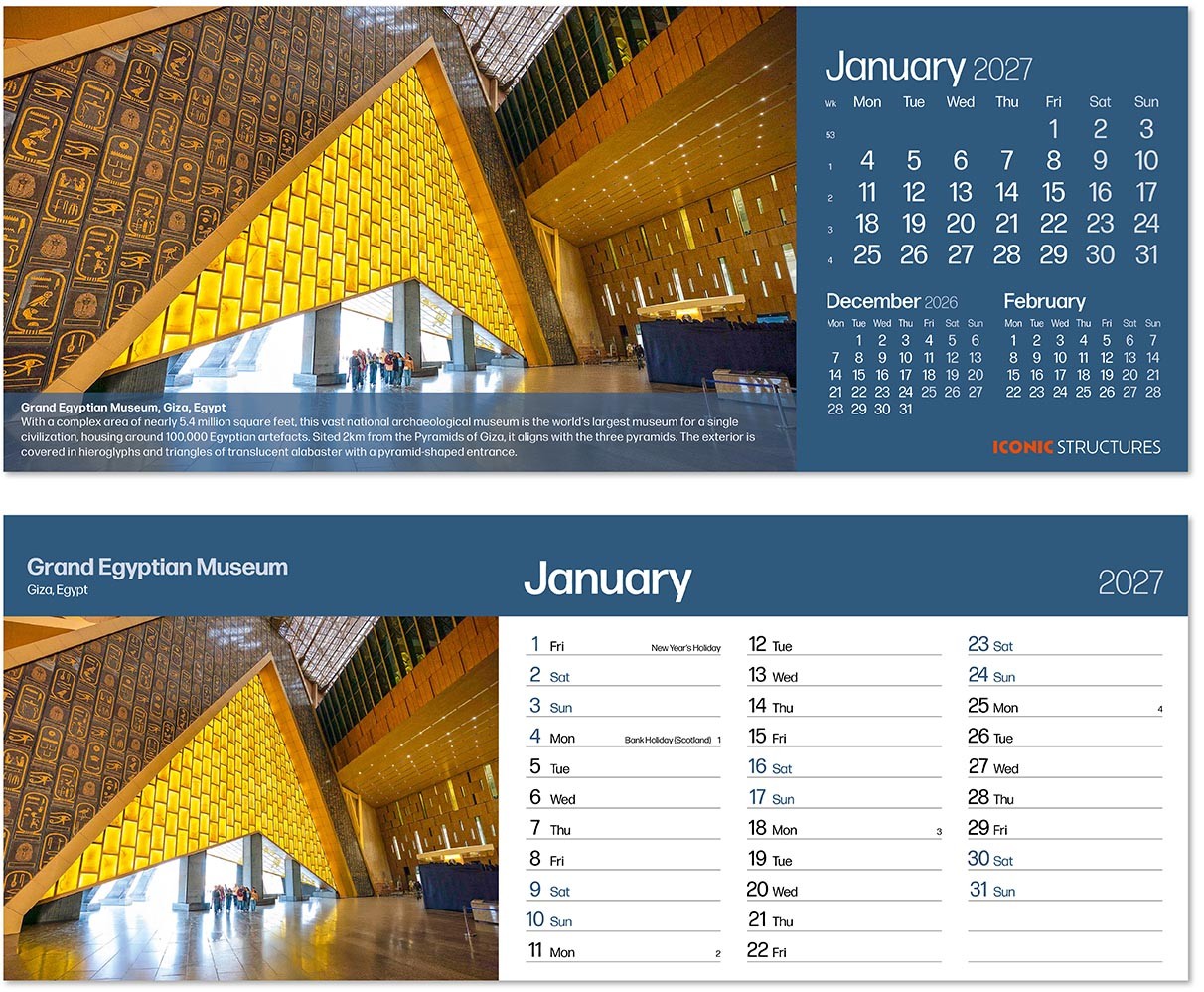 Iconic Structures Task Station Desk Calendar