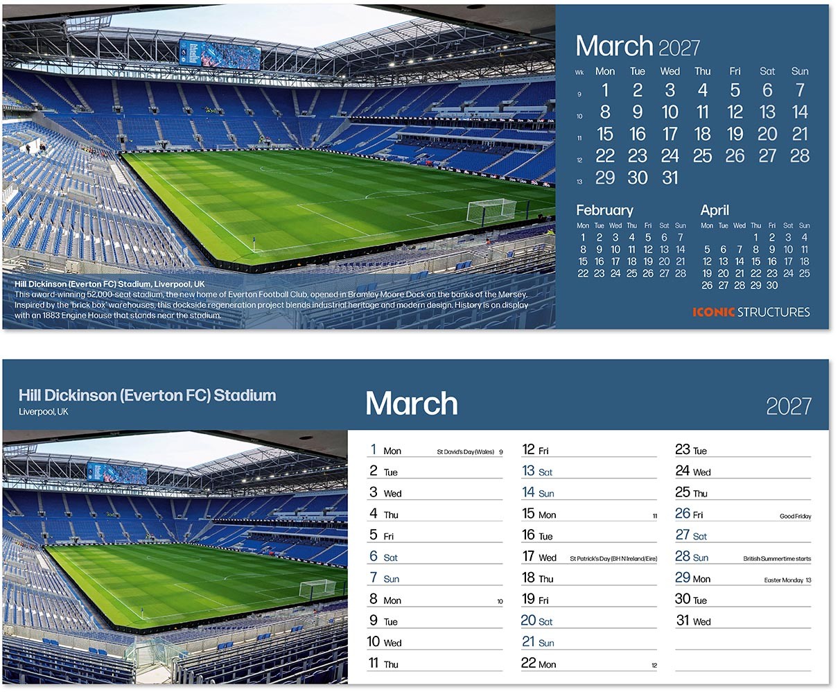 Iconic Structures Task Station Desk Calendar