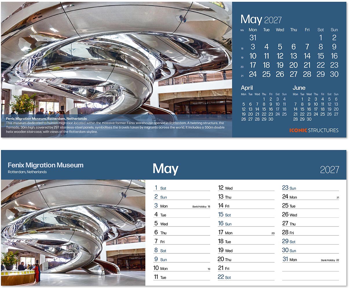 Iconic Structures Task Station Desk Calendar