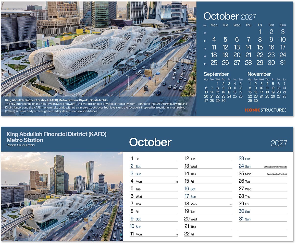 Iconic Structures Task Station Desk Calendar