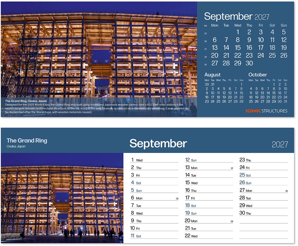 Iconic Structures Task Station Desk Calendar