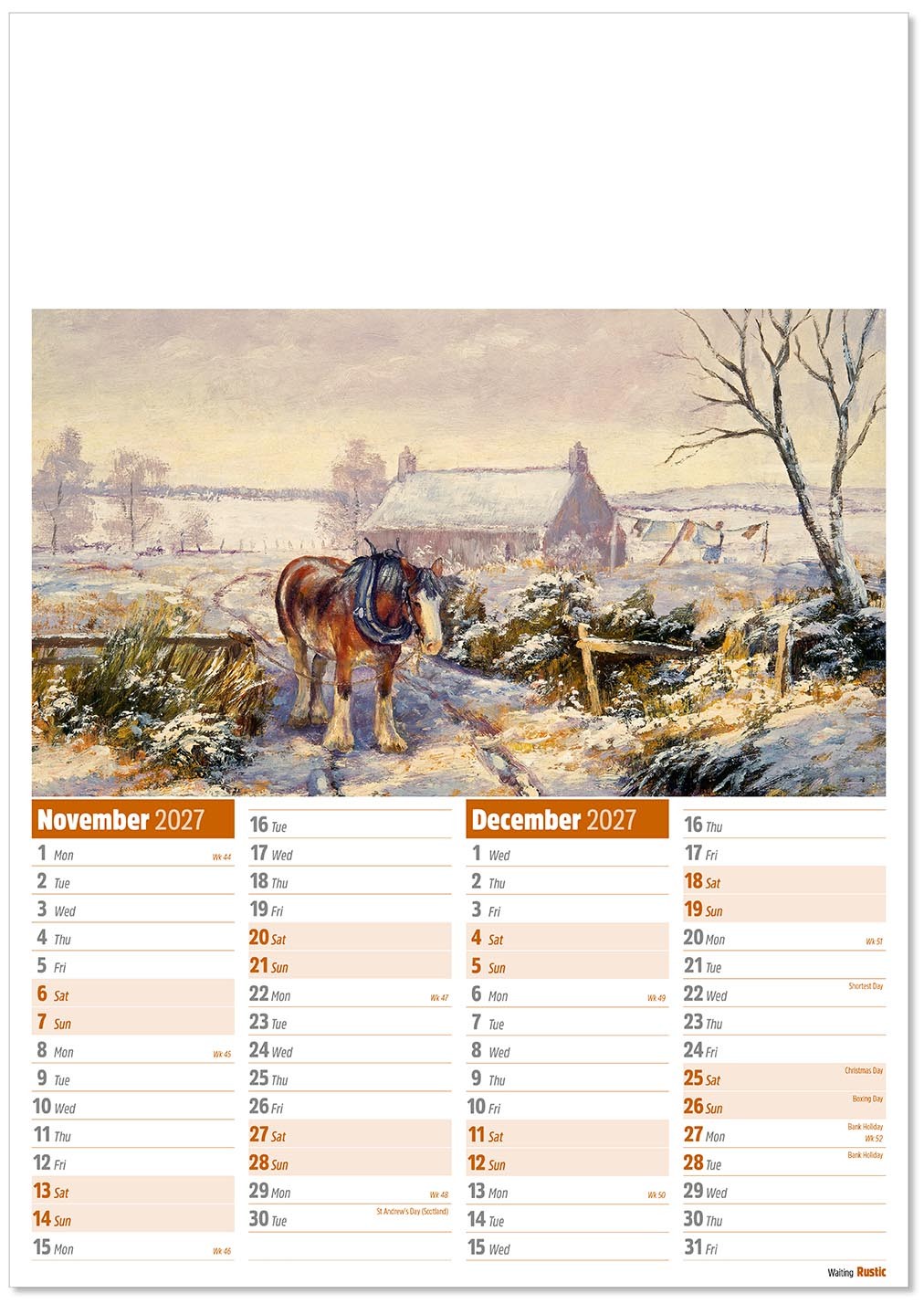 Rustic Calendar
