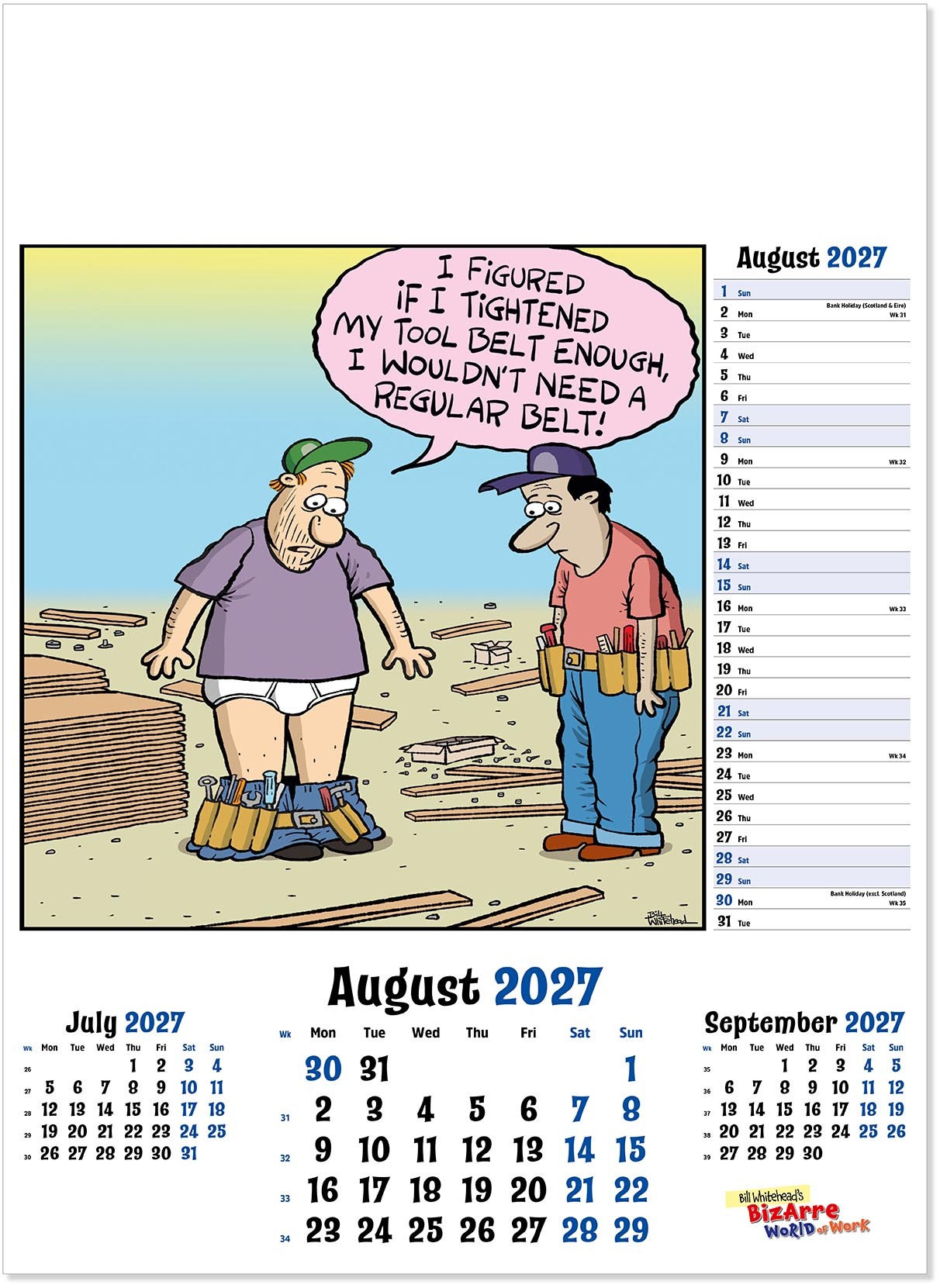 Bizarre World of Work Wall Calendar