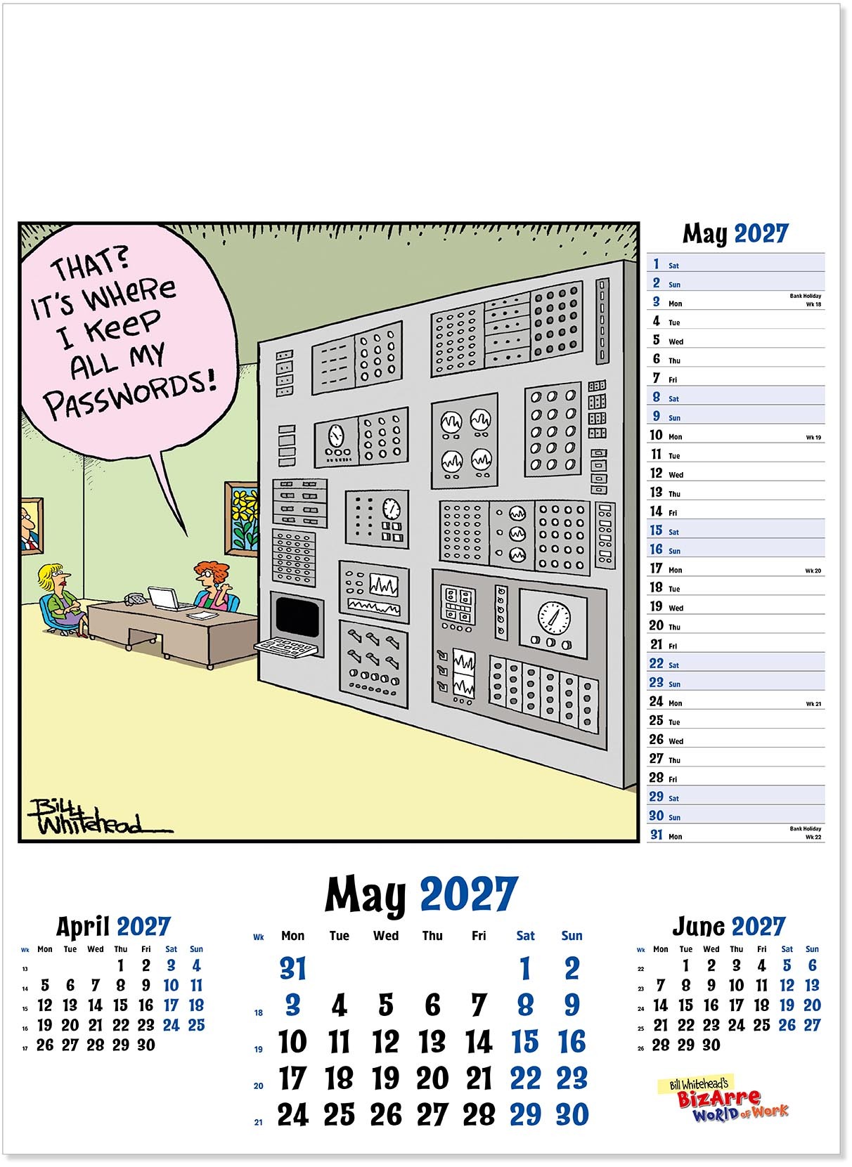 Bizarre World of Work Wall Calendar